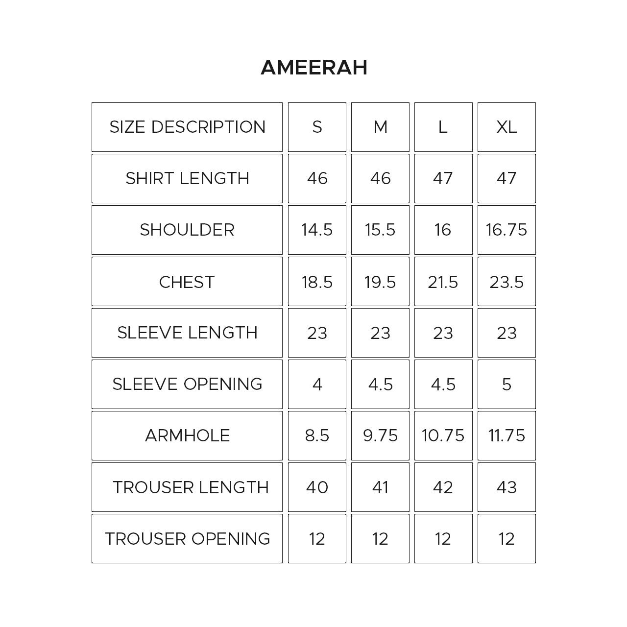 Size Chart