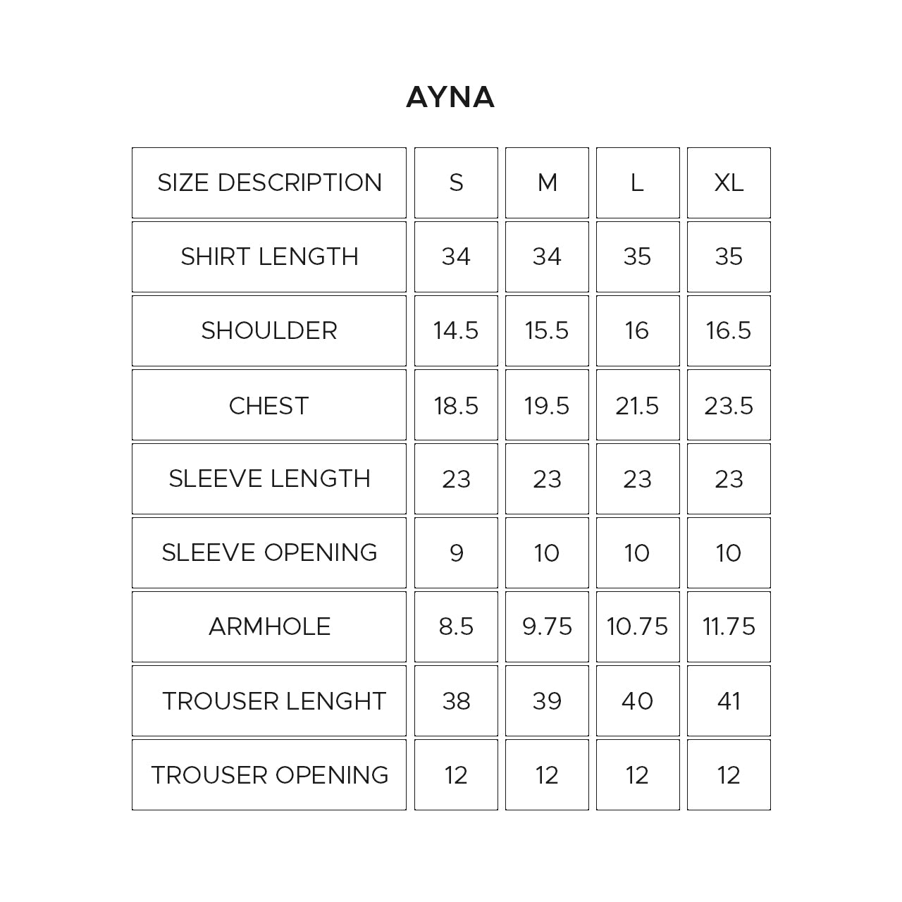 Size Chart