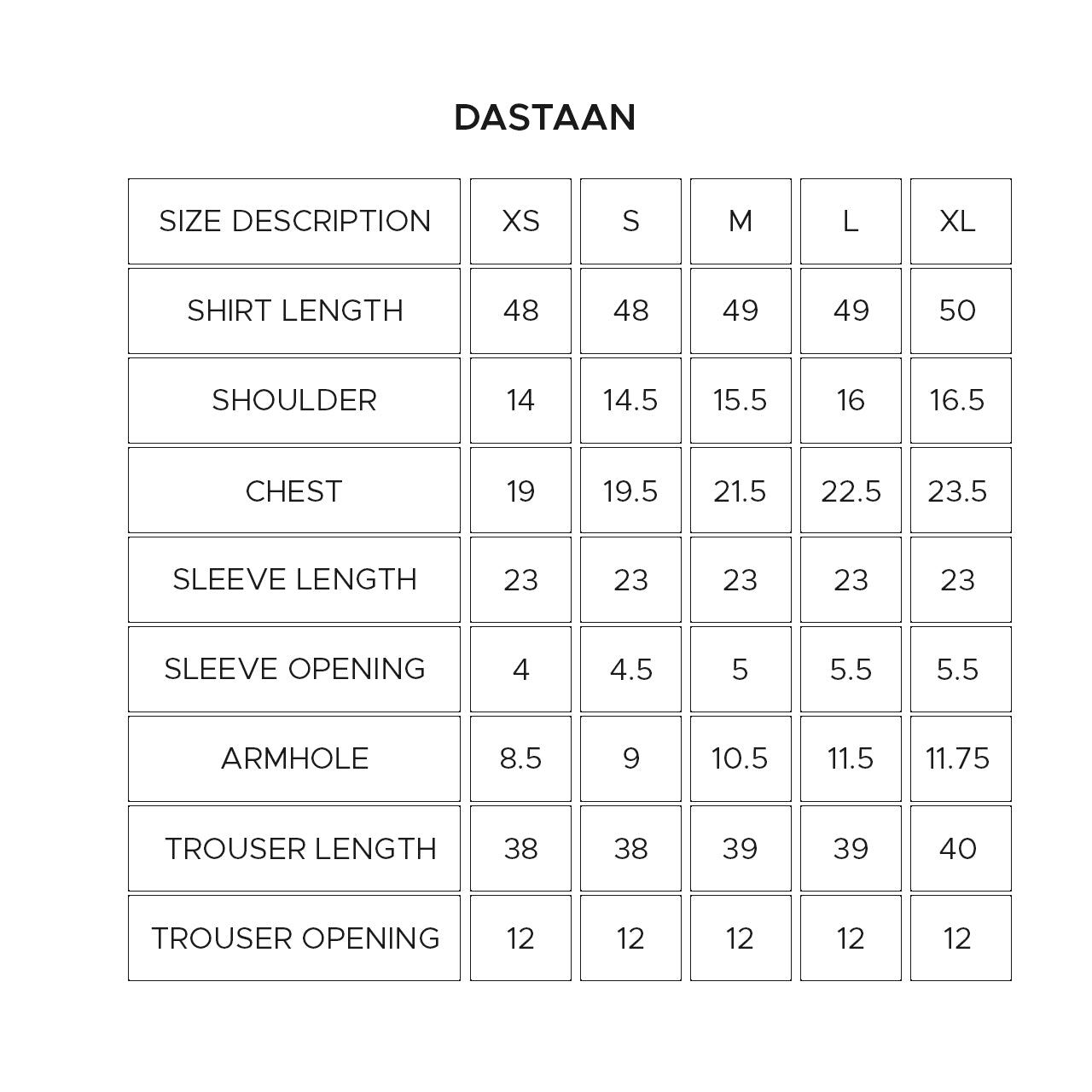 Size Chart