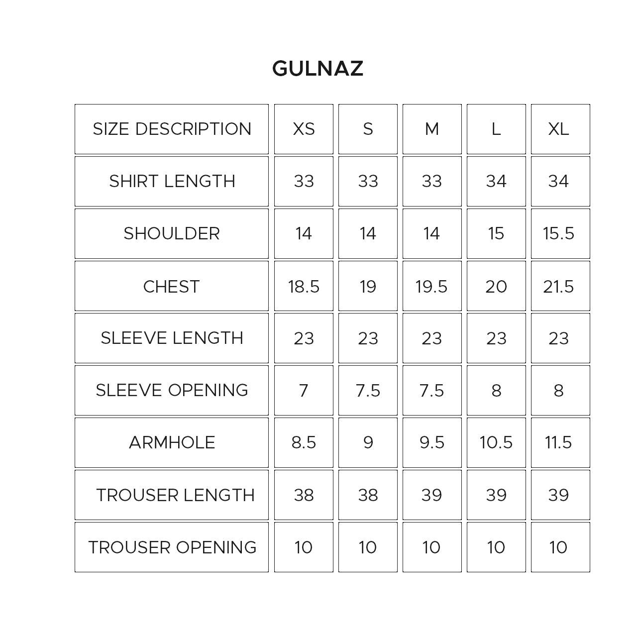 Size Chart