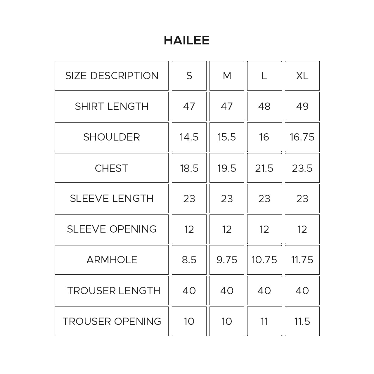 Size Chart