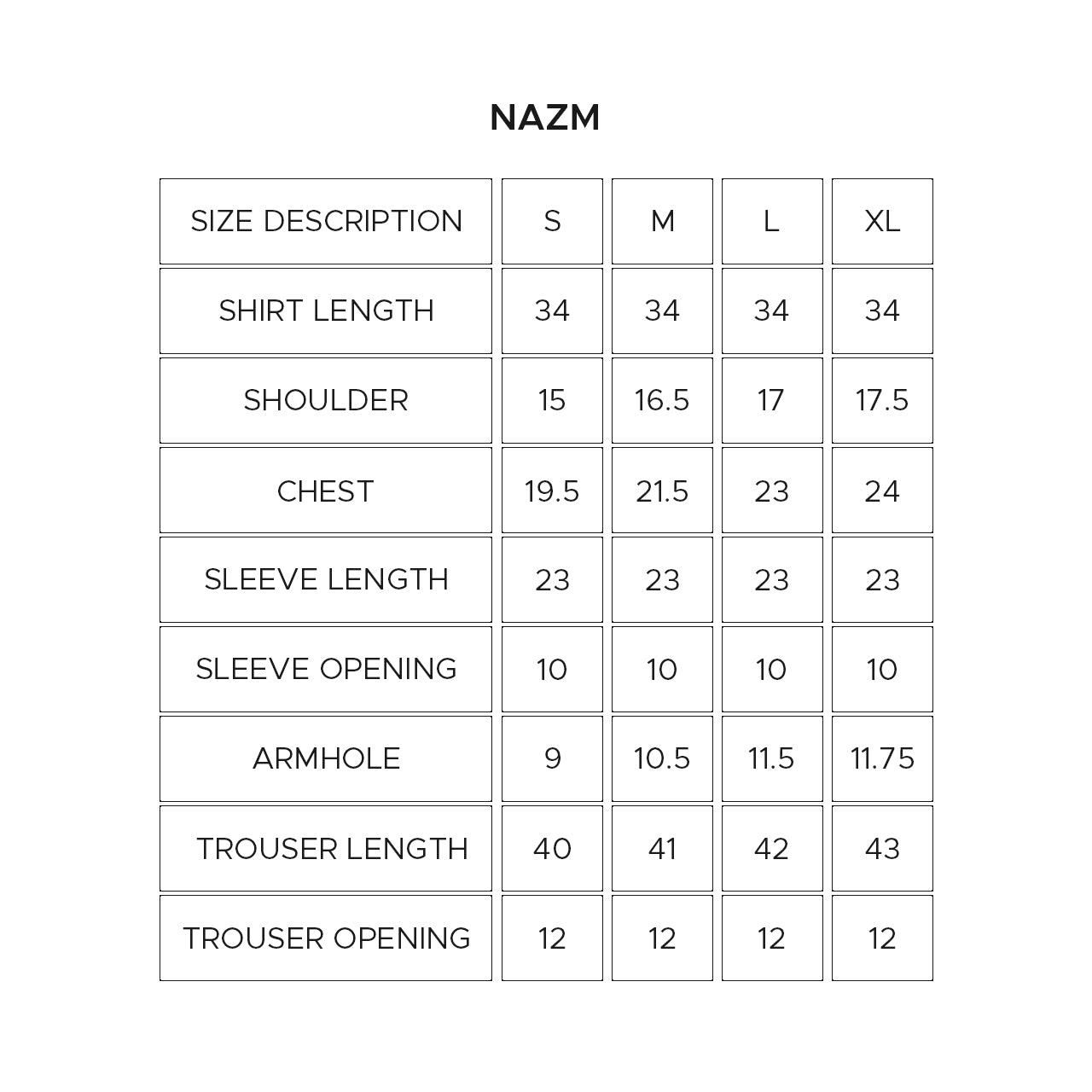 Size Chart