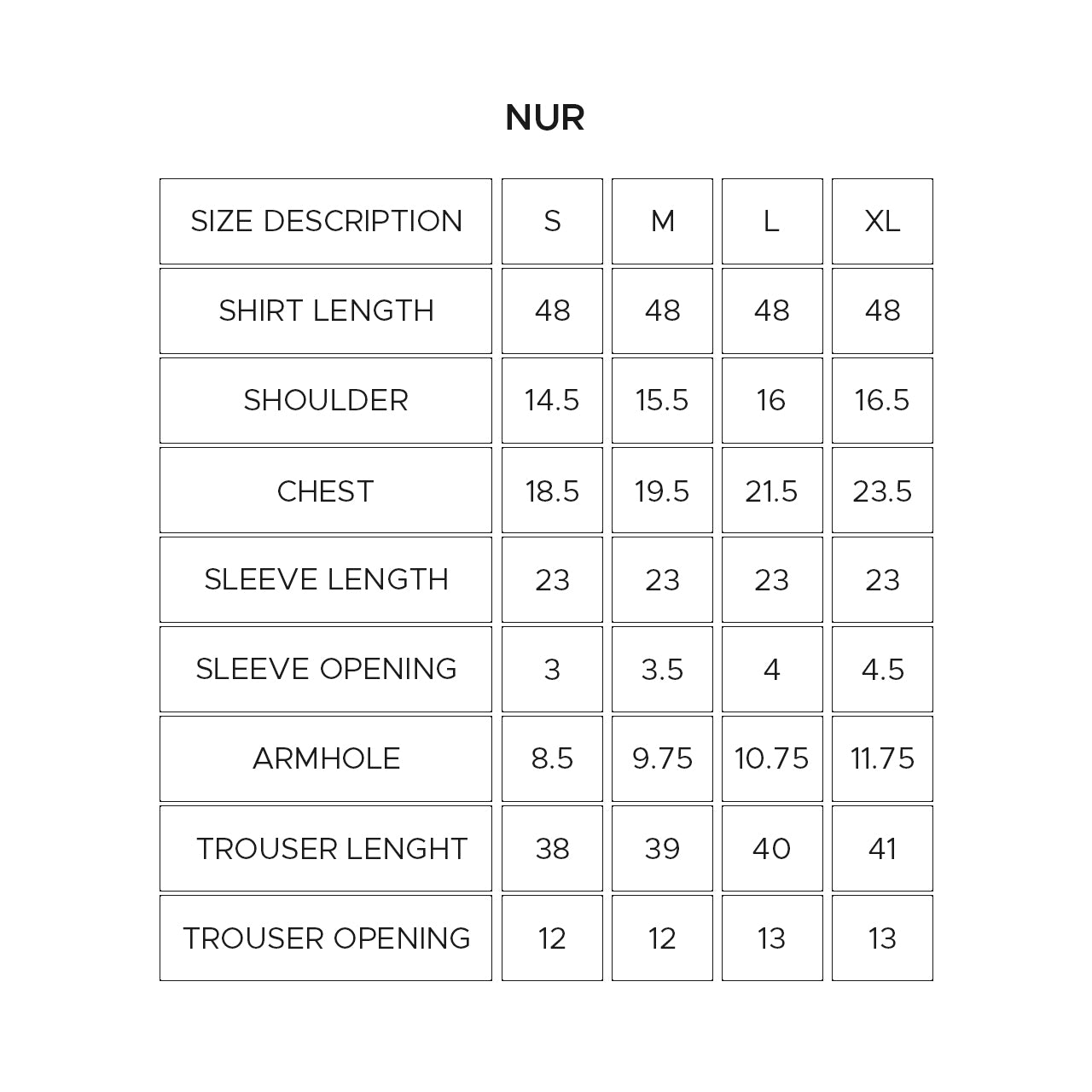 Size Chart