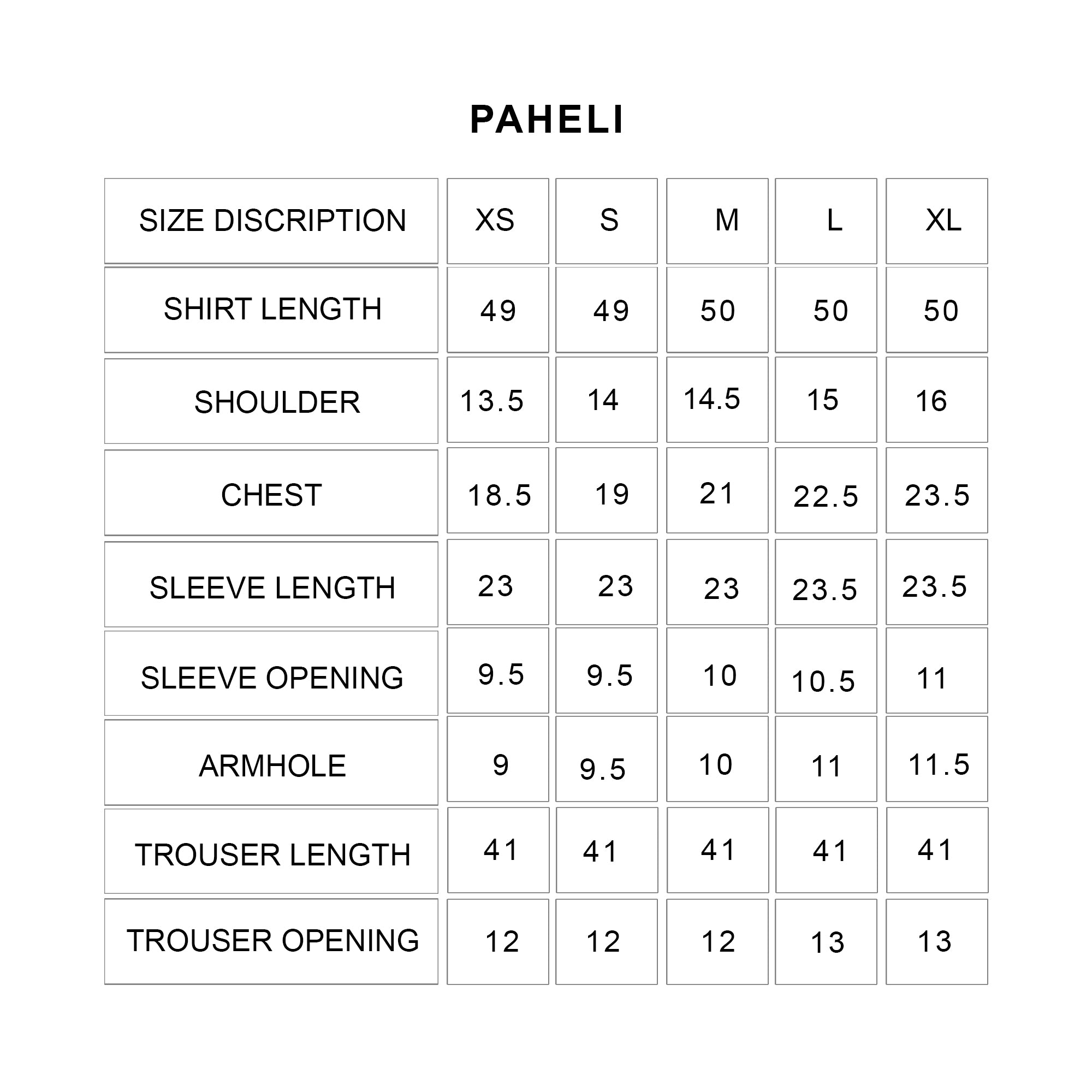 Size Chart