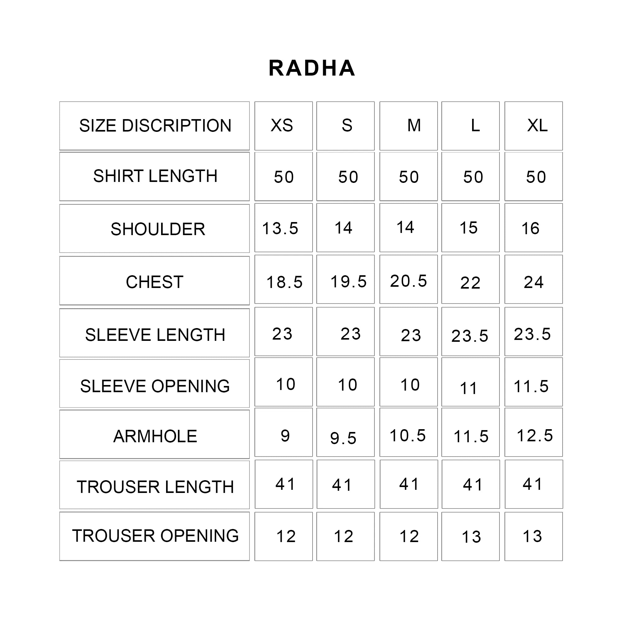 Size Chart