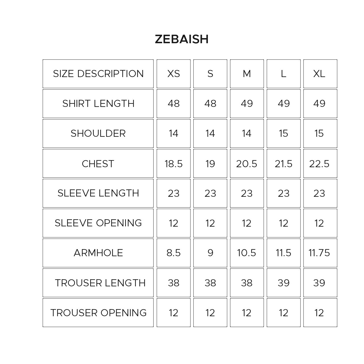 Size Chart
