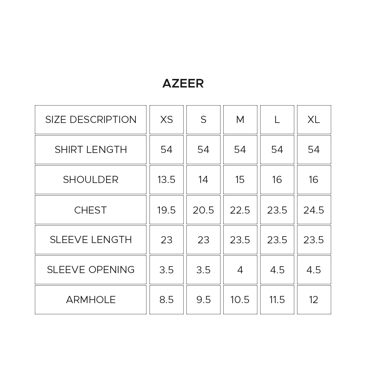 Size Chart